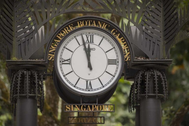 Clock at Singapore Botanic Gardens, One Day in Singapore