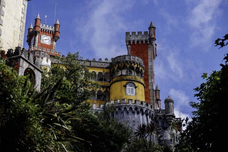 Yellow and red walls and towers at Pena Palace, Sintra Is Sintra worth visiting
