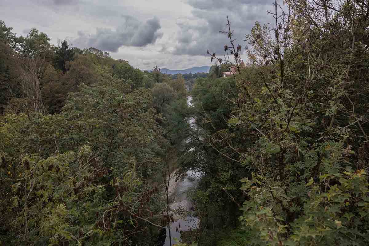 Kranj is split by a deep river gorge running through town