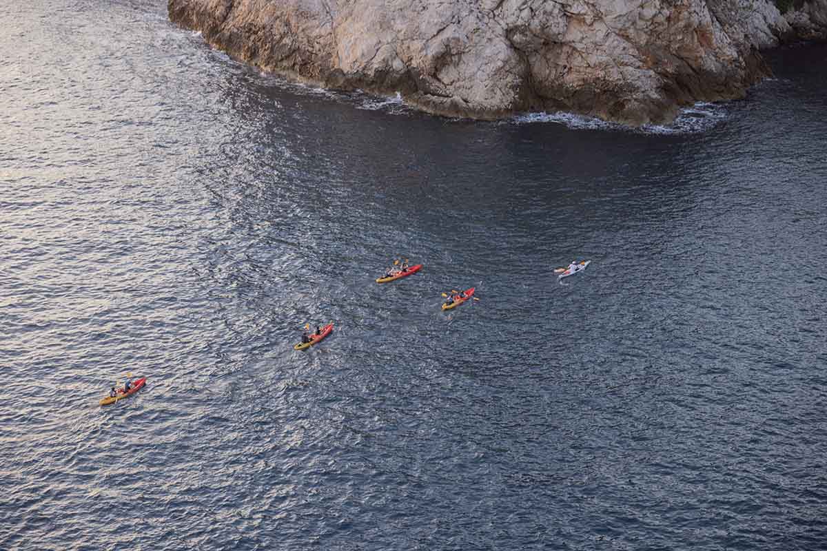 Sea kayaks returning to Dubrovnik